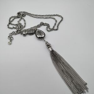 LONG SILVER TASSEL NECKLASE